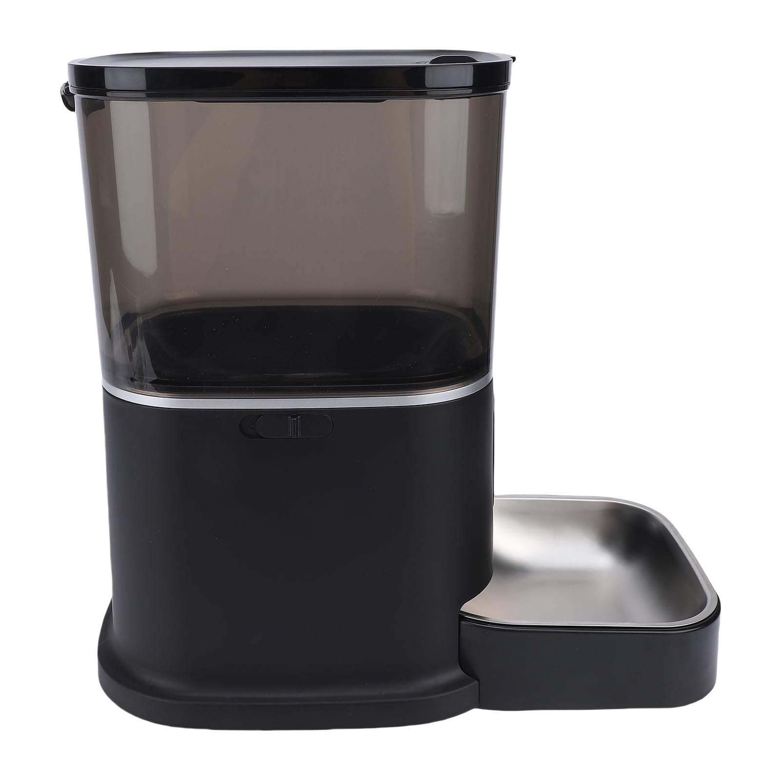 Comedero Automático para Gatos con Doble Fuente de Alimentación, Dispensador de Comida para Mascotas con Control LCD de Acero Inoxidable para Gatos de Interior, Fácil Limpieza,