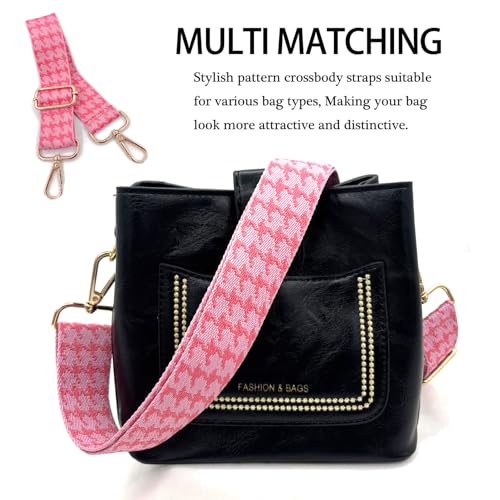 Image of Dsigo Purse Strap, 1.5 inch Wide Gold Alloy Buckle Floral Printing Crossbody Shoulder Strap for Bag Handbag Crossbody Bags