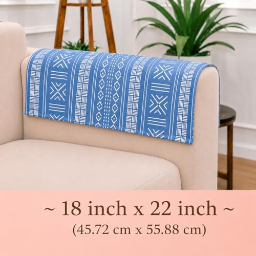 Image of STITCHNEST 'Verdant Bohemian Stories' Sofa Armrest Cover | Elegant Jacquard Fabric, Washable & Durable for Modern Living (18 x 22 Inches)