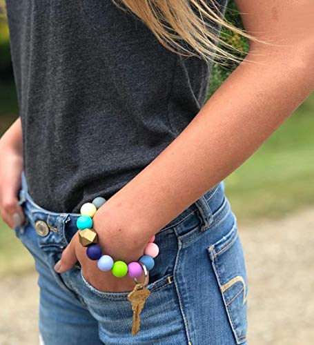 Phalin Silicone Keychain Bracelet For Women (Orange+Blue+Purple+Grey) #TOP1