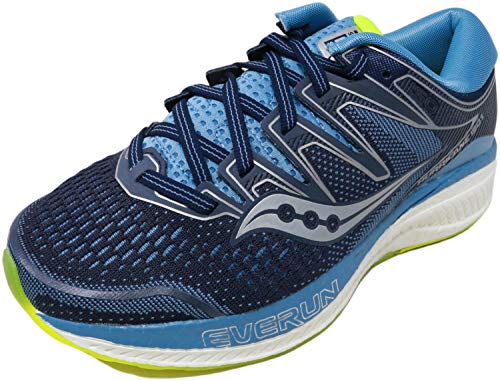 Saucony Women's Hurricane ISO 5 Running Shoe, Navy/Citron, 5 M US