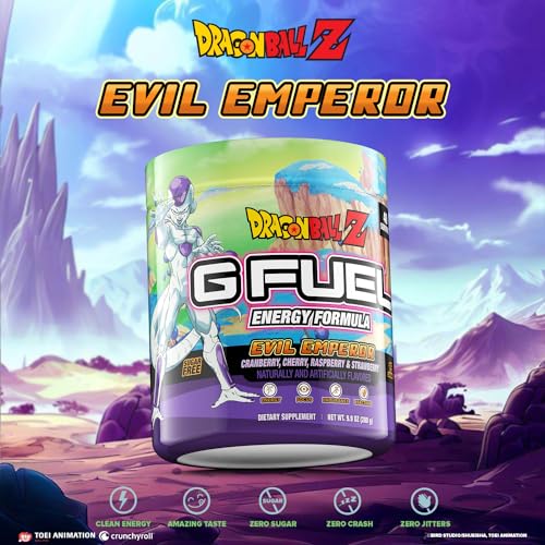 Image of G Fuel Dragon Ball Z Energy Drink Powder, Pre Workout Caffeine Mix for Gaming, Sugar Free Focus Amino, Vitamin + Antioxidants, 9.9oz (Berry Medley, 40 Servings)