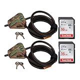 Master Lock Cable Lock, Python Adjustable Keyed Cable Locks (2x), 6 ft., Camo, 8418DCAMO & 2 16GB SD Cards