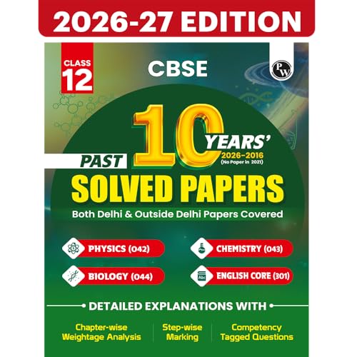 PW CBSE Class 12 PYQs - Past 10 Years Solved Papers For 2027 Boar...