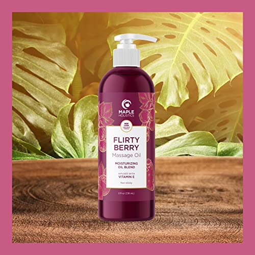 Berry Sensual Massage Oil For Couples - Fun And Fruity Full Body Massage Oil With Jojoba Coconut And Sweet Almond Oil With Tempting Berry Scent For Complete Relaxation - Non Gmo Gluten Free And Vegan #TOP6