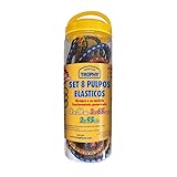 2 Cinchas de 96cm Set de 8 PULPOS ELÁSTICOS con Gancho de Alta Resistencia  Cuerdas de Amarre Elásticas para Coche Bicicleta Equipajes y Transporte