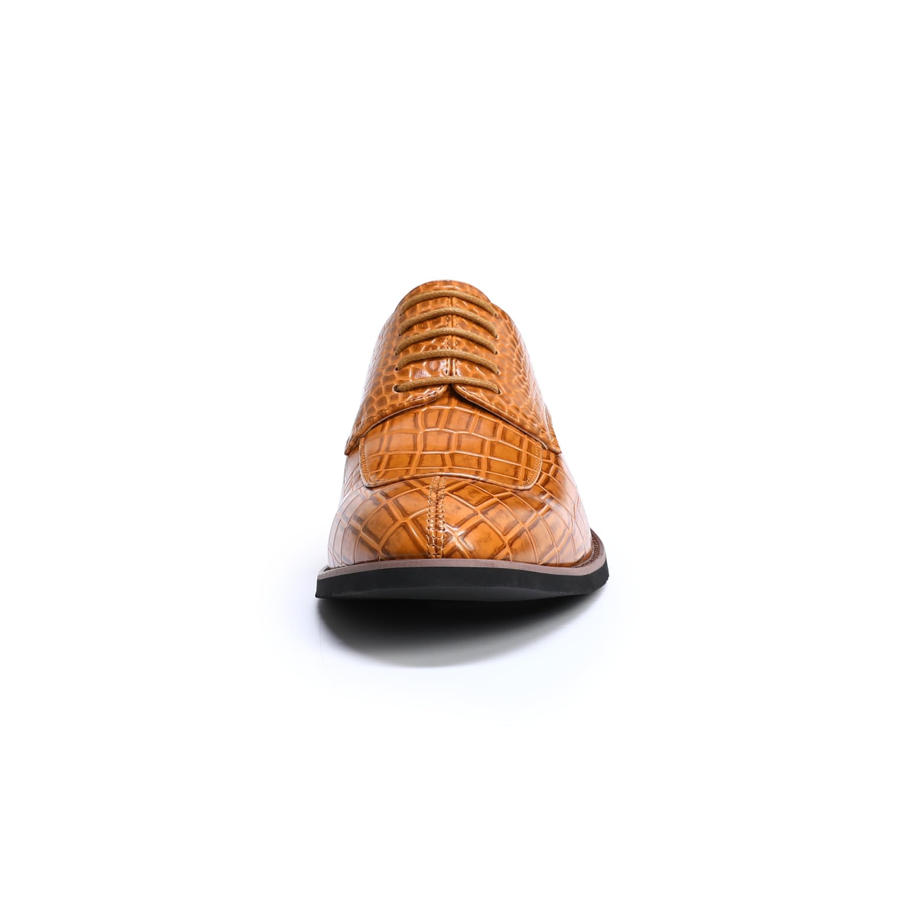 YFFUSHI Zapatos Formales para Hombre Derbies Elegantes con Cordones y Estampado de Cocodrilo para Negocios Bodas o Ceremonia