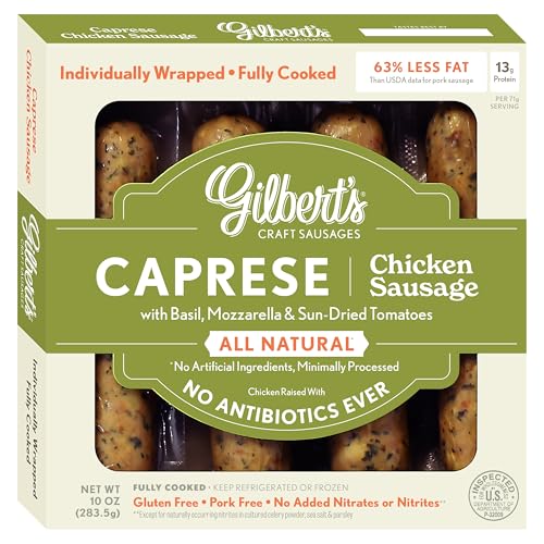 Gilbert's Craft Sausages, Caprese Chicken Sausage, 10 Ounce