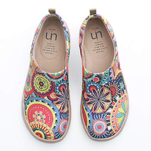 Uin Women's Blossom Painted Fashion Sneaker Canvas Slip-On Travel Shoes (8) #TOP7