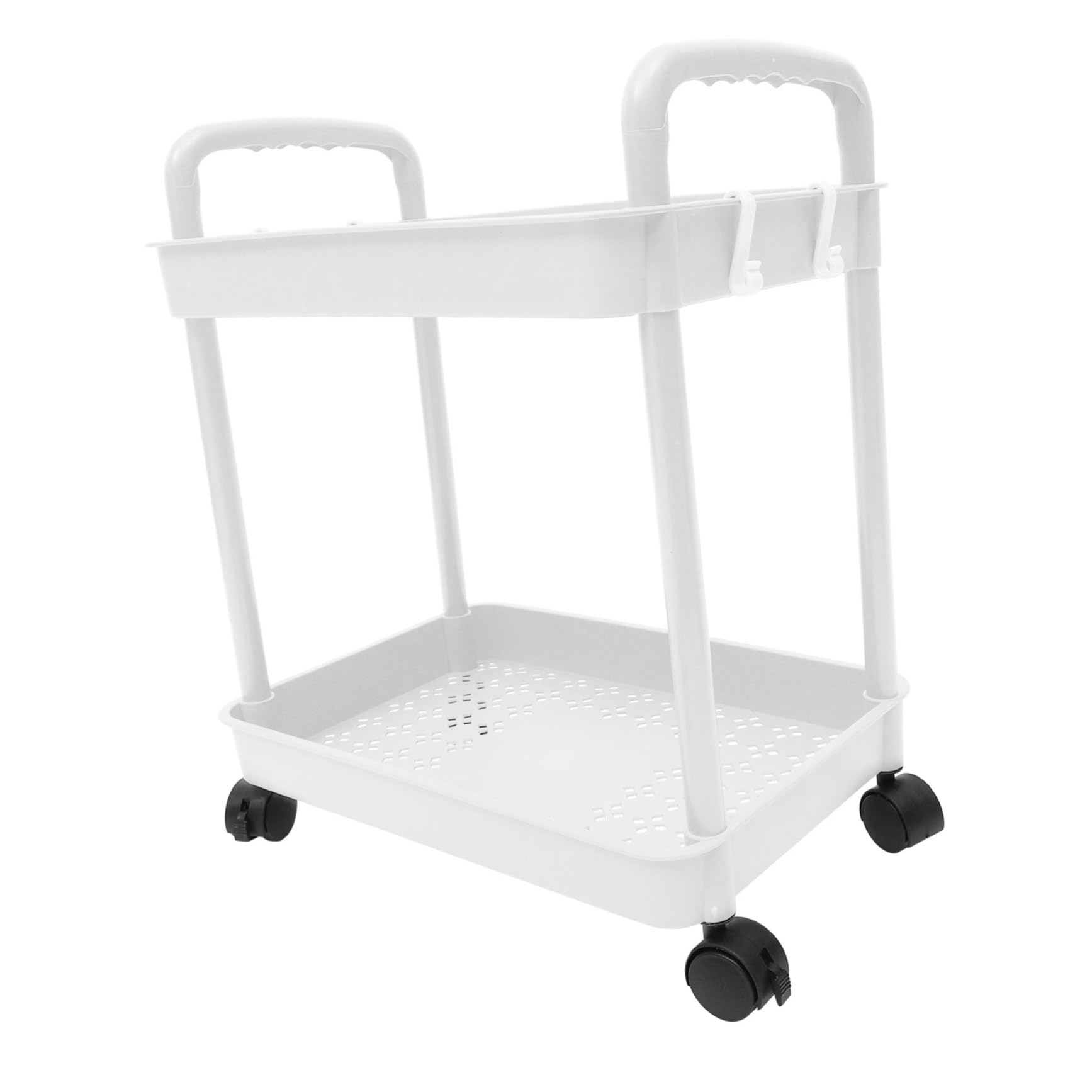 Chariot de rangement mince blanc à roulettes avec tiroirs pour salle de bain