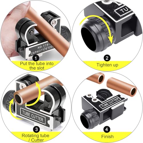 Copper Pipe Cutter 3-28mm, Mini Tube Cutter for Cutting Pipes of Copper, Brass, Aluminum for Plumbing, HVAC Work, Automotive Repairs, DIY Projects 6 Copper Pipe Cutter 3-28mm, Mini Tube Cutter for Cutting Pipes of Copper, Brass, Aluminum for Plumbing, HVAC Work, Automotive Repairs, DIY Projects - Image 6