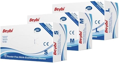 BEYBİ MAVİ PUDRASIZ NİTRİL ELDİVEN (L)