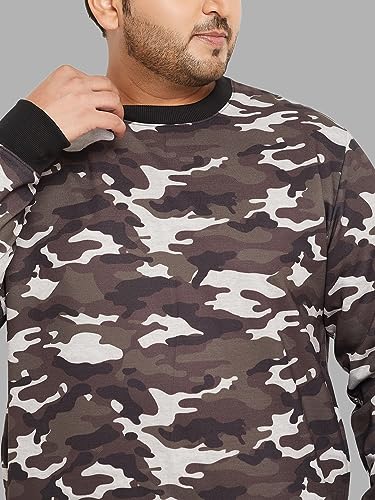 Image of AUSTIVO Men's Multi Colour Block Round Neck Plus Size Sweatshirt(3300A)