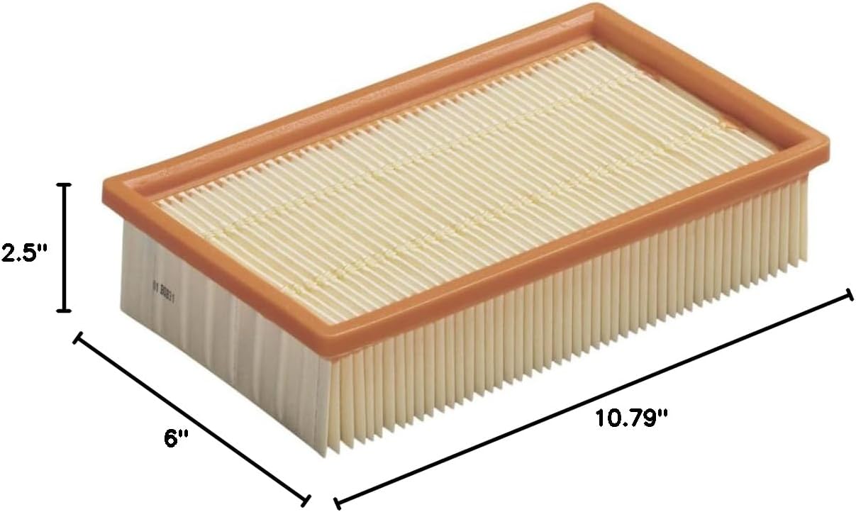 Fein OEM Flat Pleated Dust Extractor Filter - Genuine Replacement, Fits Turbo I and II, Cellulose, Nano-Coated for Dry Dust - 31345012010