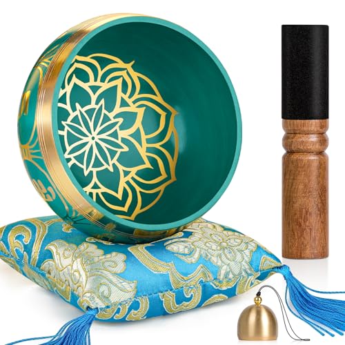 Tibetan Singing Bowls – Hand-Hammered in Nepal, Authentic Meditation Sound Bowls for Yoga, Chakra Healing, Mindfulness & Spiritual Self-Care Gifts for Women
