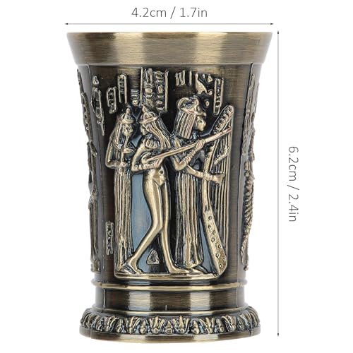 HERCHR Metal Wine Goblet, Vintage Whiskey Shot Glass Hand-Embossed Mini Wine Cup Egyptian Vodka Glasses Gift Decoration Ornaments for Party Wedding Anniversary - Image 3