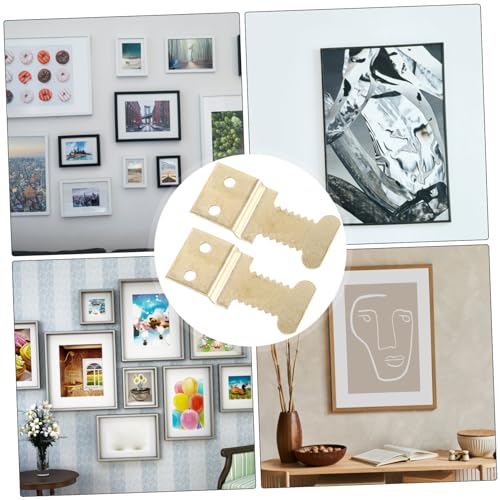 Image of Homoyoyo Metal Picture Hanging Hardware Set 25pcs Frame Hooks Rail Track Moving Round Design Hanging
