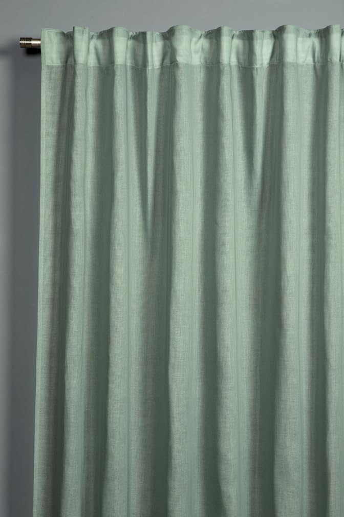 Gardinia Zen Silence Blackout Curtain with Integrated Curtain Tape, Green, 135 x 245 cm