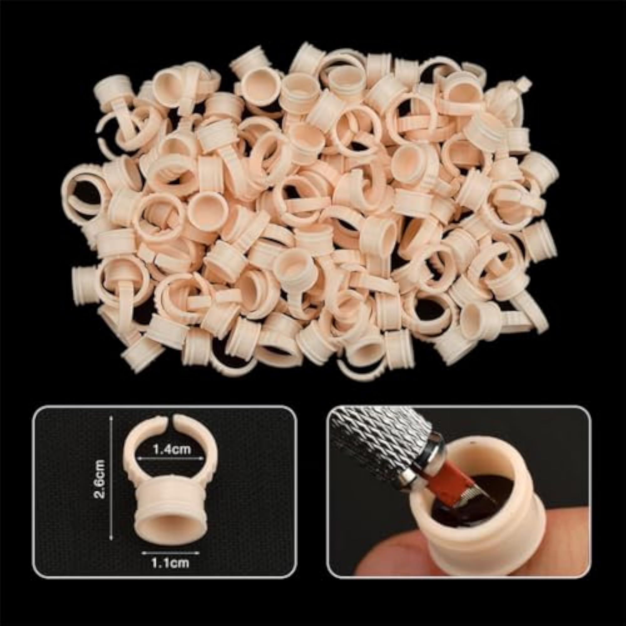 Silicone Pigment Rings Ink Cups Makeup Ring Glue Holder, Soft Material