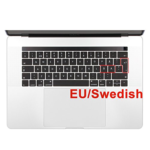 Batianda Swedish Waterproof Ultrathin Silicone Keyboard Cover Skin For Newest Macbook Pro 13 15 Inch 2017 & 2016 With Touch Bar & Touch Id Model:a1706 / A1707 (Black) #TOP2