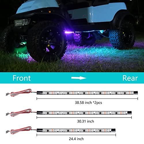 10L0L Golf Cart Multicolor Underglow Led Strip Neon Lights Kit 13 Modes Music Activated Wireless Remote Control Waterproof Flexible Tubes For Ezgo Club Car Yamaha All Golf Carts (12V-65V Input) #TOP5