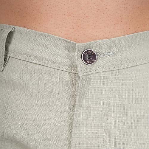 Image of Men's Regular Fit Linen Trousers | Slim Fit Lightweight Casual Pants | Stylish Dress Pants for Office or Travel | Premium Luxury Linen Trouser Pant with Breathable Comfort