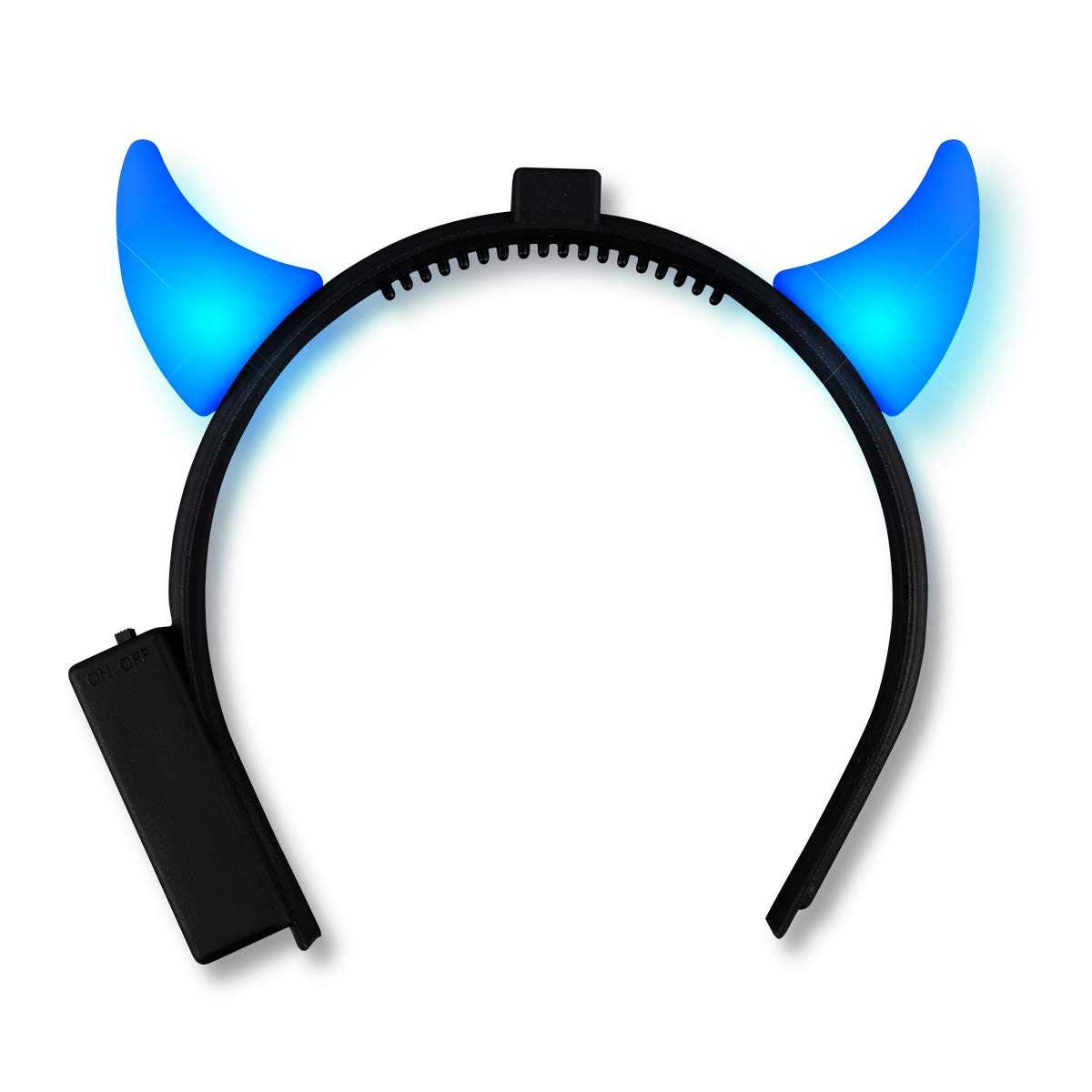 FlashingBlinkyLights Light up Blue Devils LED Horns Headband