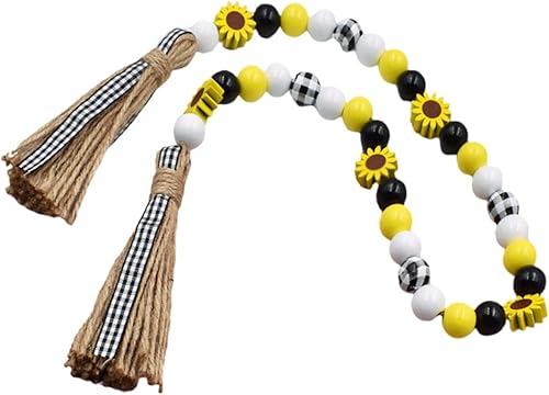 Miniatura 6 de ABOOFAN 2 piezas de girasoles con cuentas de girasol para decoración del hogar, accesorios para el hogar, guirnalda colgante de cuentas colgantes