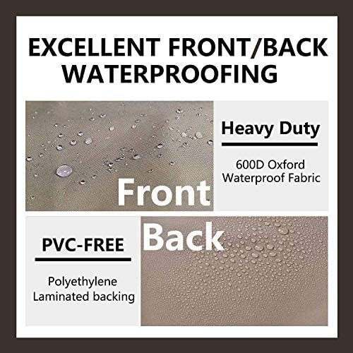 Premium Double Egg Chair Waterproof Cover Patio Hanging Chair, Heavy Duty, Windproof, Rip Proof, 600D Oxford 232 x 203cm with Lock and Zipper, Garden Furniture, Outdoor Swing Winter Protector (Beige)