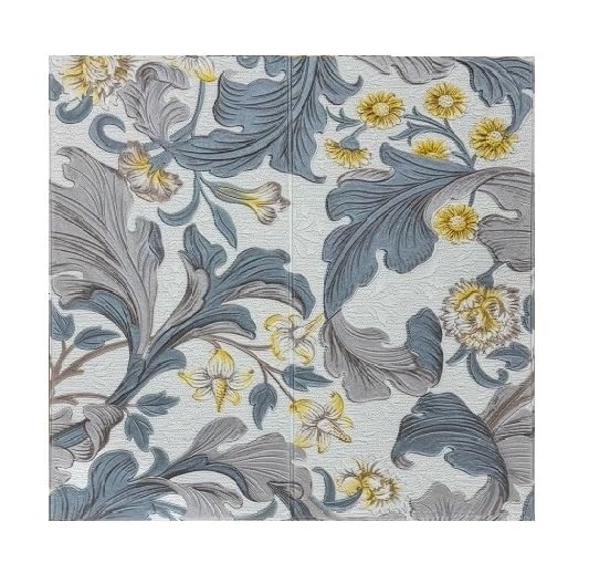 Image of CVD 3D PE Foam Self-Adhesive Wall Stickers | Grey Gold Flower Wallpaper for Home, Hotel, Living Room, Bedroom & Cafe | DIY Decorative Panel (70 x 70 cm, Approx. 5.8 Sq. Feet, 1 Piece)