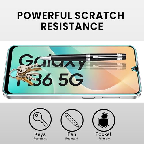 Image of FIRST MART Tempered Glass Screen Protector for Samsung Galaxy M36 / Samsung F36 - Full-Glue Screen Guard, 3D Edge to Edge, HD Clear, Bubble-Free, Case-Friendly, Black, Pack of 2