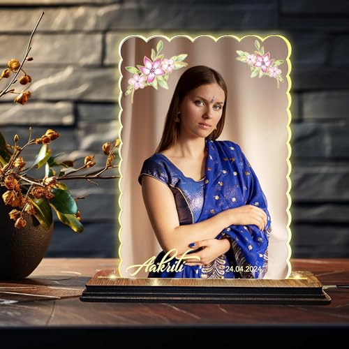 Image of Brown Cloud Personalized Name Photo LED Night Lamp Customized Gift for Men Women Husband Wife Girlfriend Boyfriend Birthday Marriage Anniversary Festivals Decoration(LED ADP NL AO 001)(D9)