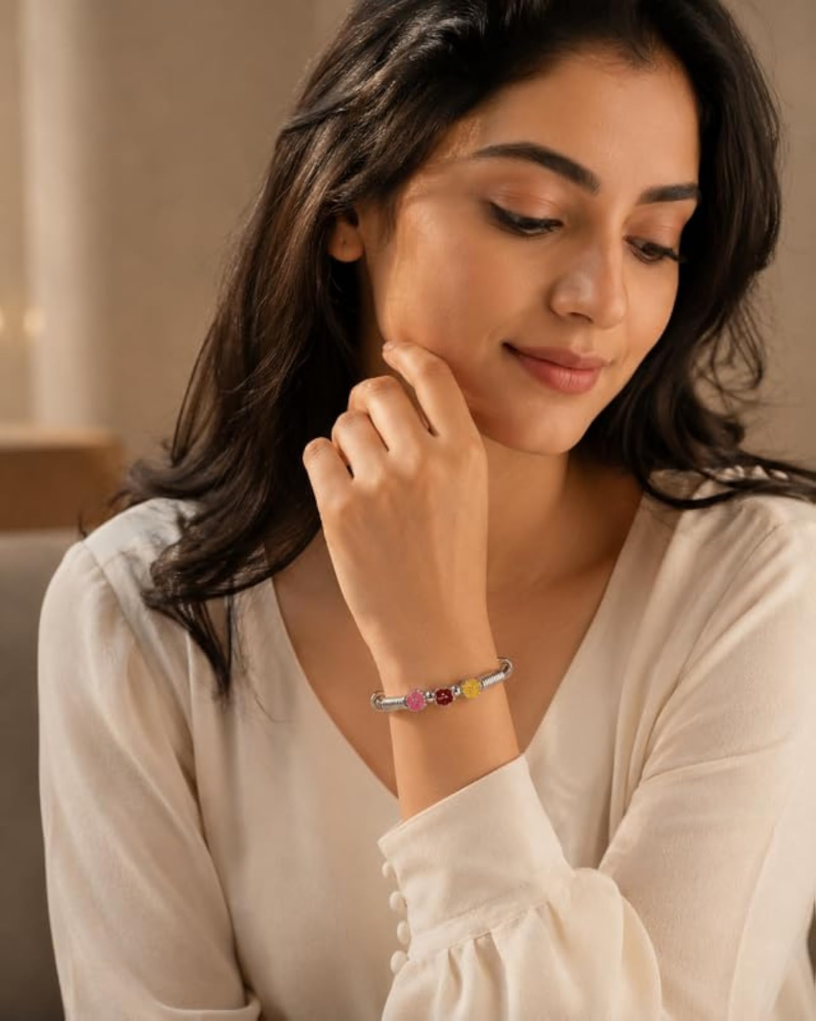 Women's 925 Sterling Silver Bangle Bracelet Set, Pack of 2