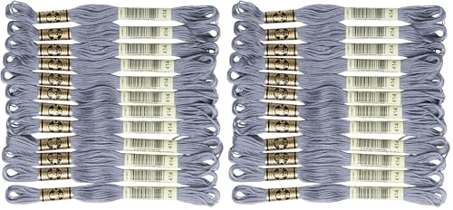Image of DMC 6-Strand Embroidery Cotton Floss, Dark Steel Grey (Pack of 2)
