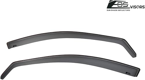 Miniatura 7 de Para Honda CR-V CRV 2007-2011 | Viseras EOS estilo en canal JDM con ventilación lateral tintada humo. Deflectores de ventana, protector de lluvia