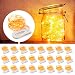 MUMUXI 24 Pack Fairy Lights Battery Operated, 7.2ft 20 Micro LED Mini Waterproof String Lights Copper Wire Firefly Starry Lights for DIY Wedding Party Mason Jars Crafts Christmas Decoration,Warm White
