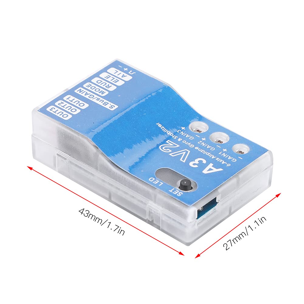 equlup Flight Controller Stabilizer, Gyroscope Balancing Apparatus Airplane Gyro Stabilizer 43x27mm/1.7x1.1in RC Fixed Wing Airplane Stabilizer for RC Accessories