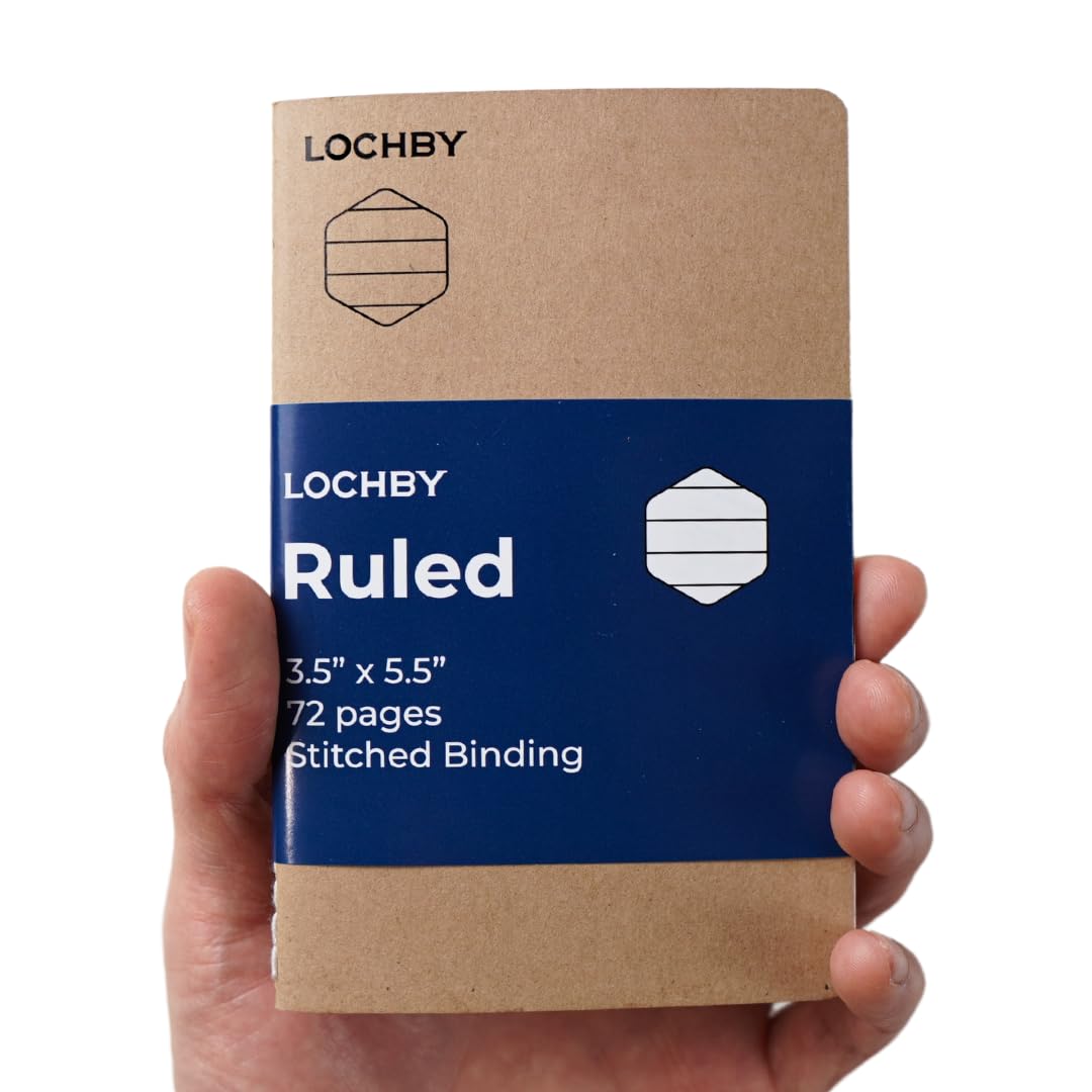 LOCHBY Pocket Notebook | Pocket Journal Refill | Fountain Pen-Friendly Tomoe River Paper | Versatile Notebook with Soft Brown Cover for Travelers, Work, School, and Journaling (3.5" x 5.5", 72 Pages) Office Product