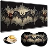 大型ゲームマウスパッド + 手首サポートパッド + コーヒーコースター、縫い目のエッジ付きデスクパッド、滑り止めセットパッド オフィスワークや自宅に最適 - ネオバット