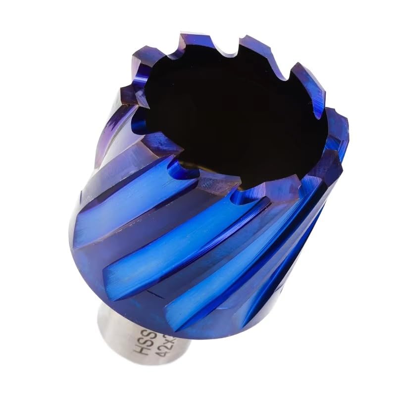 Wiertło do otwornic, wiertło oczkowe powlekane nano-niebieskim, wiertło drążone HSS z trzonem Weldon 35/55 mm, wiertło do metalu, 28 x 35 mm