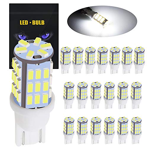 20pcs Super Bright RV Trailer 921 194 T10 3014 42-SMD 12V Car Backup Reverse LED Bulbs Width LED Lights 6000K Xenon White. (Xenon White)