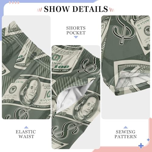 Boys' Pants Money Bills Vintage Dollar Sign Long Bottoms Jogger Pants Elastic Waist Trousers with Pockets S-XL4