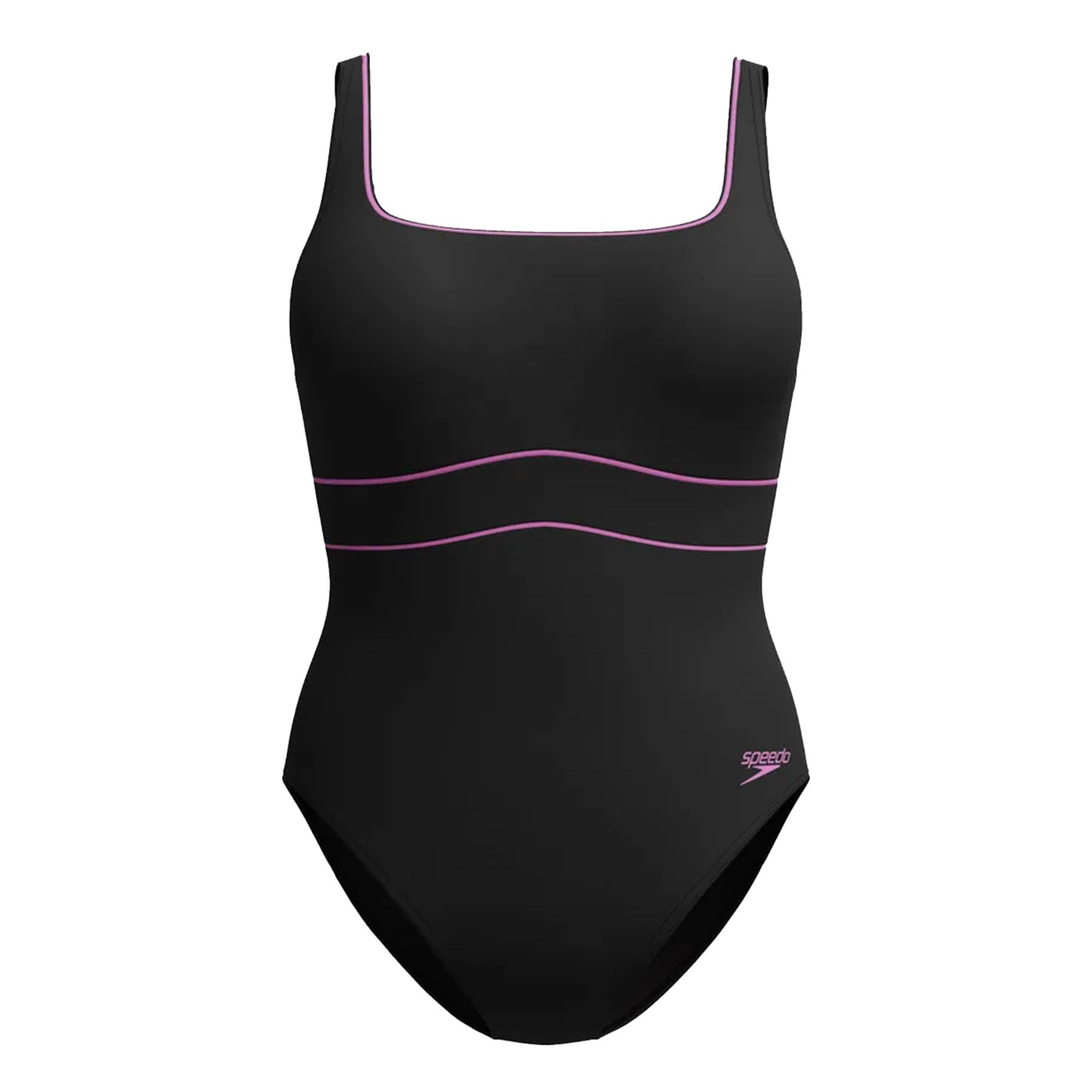 Speedo Women's Shaping ContourEclipse Swimsuit Swimming Costume Black Size 44" Approx UK 20
