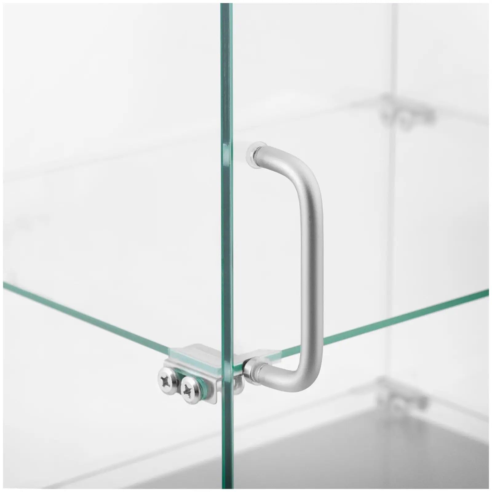 Escaparate neutral 60 litros 3 niveles acero inoxidable vidrio plateado 14_0010228