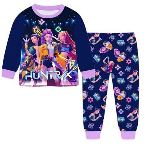Demon Hunters Pijamas Para Niñas, Manga Larga Conjuntos De Chándal De 2 Piezas,...