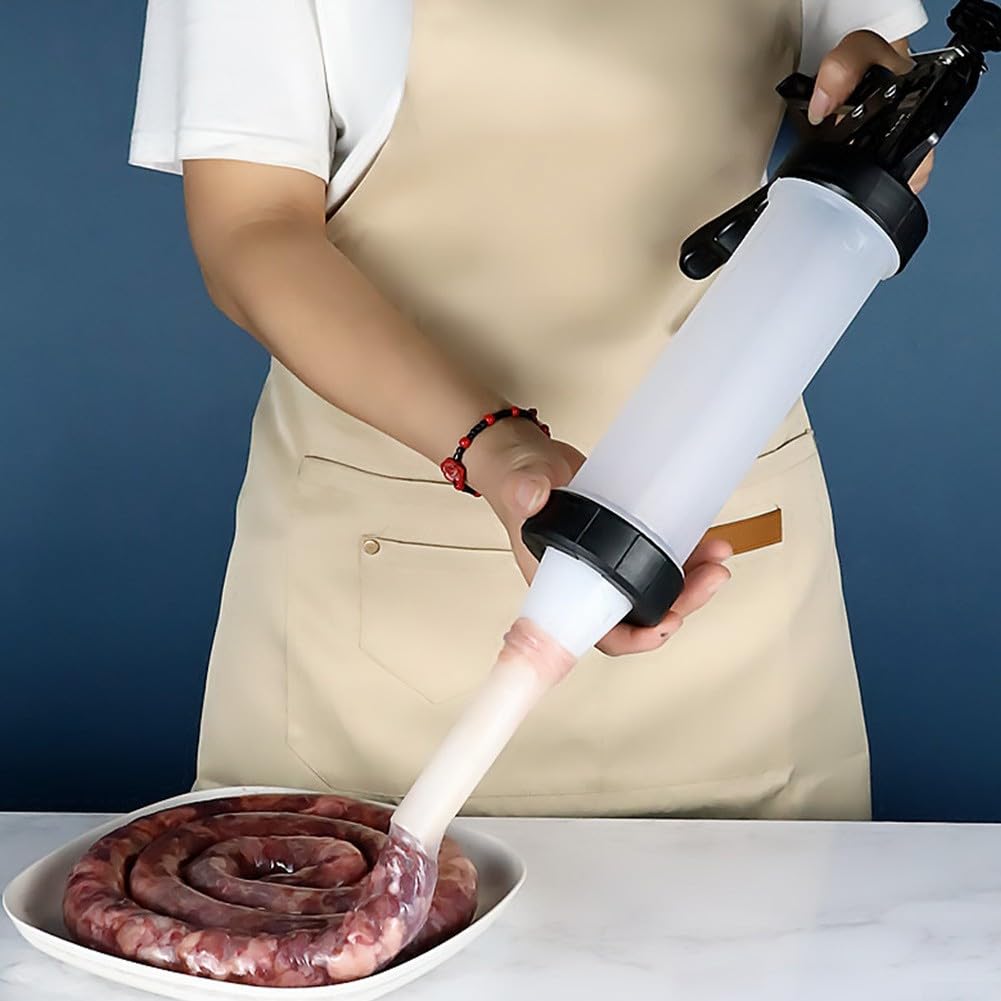 Manual Sausage Maker, Meat Stuffer Filler Hand Operated Salami Maker, Hand Squeeze Enema With 4 Funnel, Hand Operated Sausage Stuffer For Family Reunion