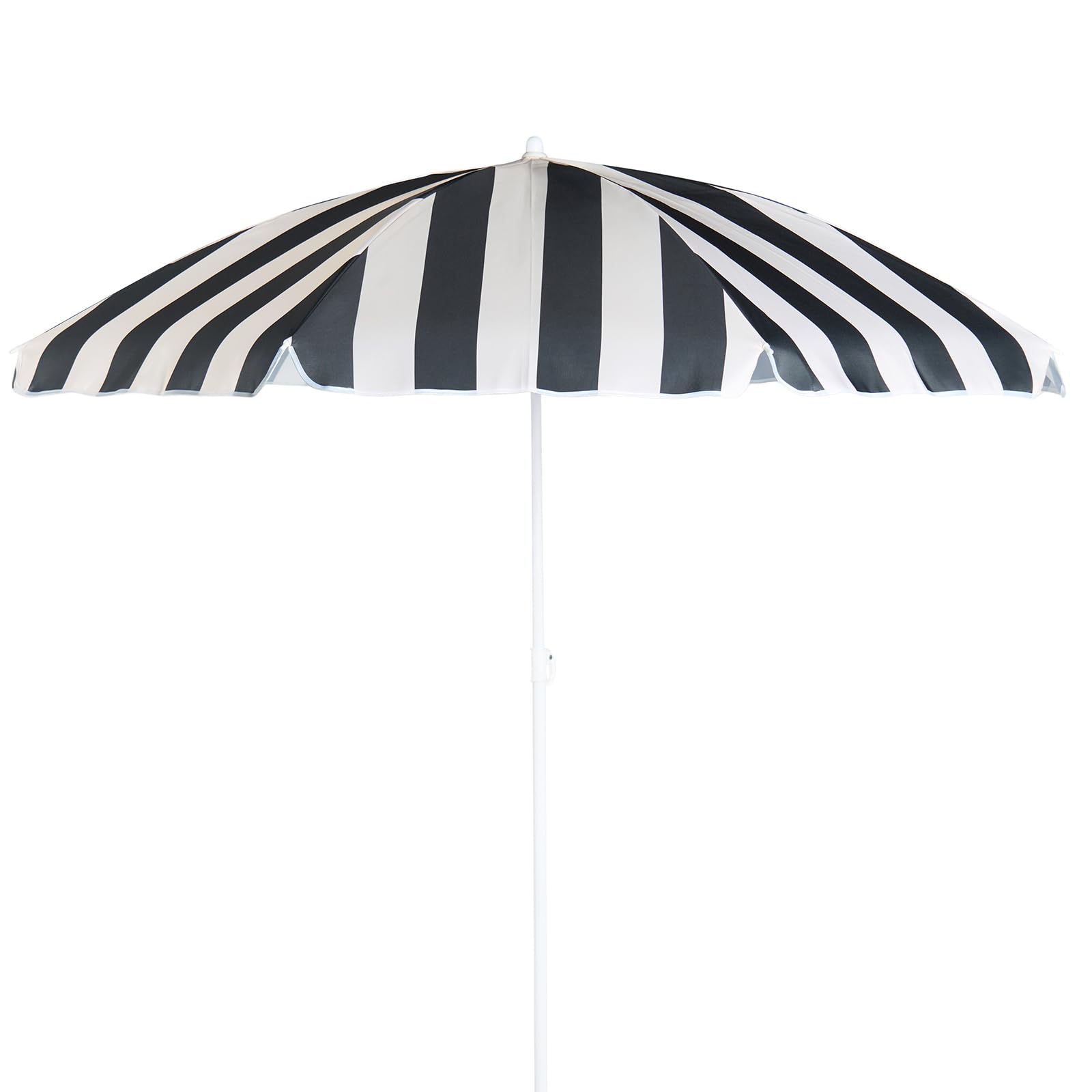 OHS Stripe Garden Umbrella Parasol, Outdoor Garden Parasol UV Protective Polyester Canopy Sun Shade Parasols with Sturdy Pole Water Resistant Beach Umbrella, Monochrome - 1.8m