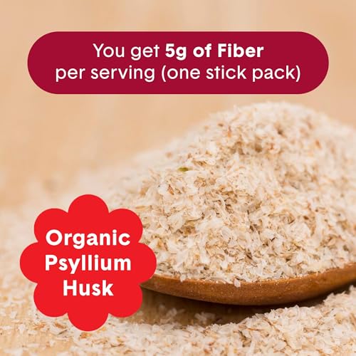 Image of Bellway Super Fiber Packets + Fruit, Sugar Free Organic Psyllium Husk Powder Fiber Supplement to Go for Regularity, Bloating Relief & Digestive Health, Plant-Based, Raspberry Lemon (20 Packets)