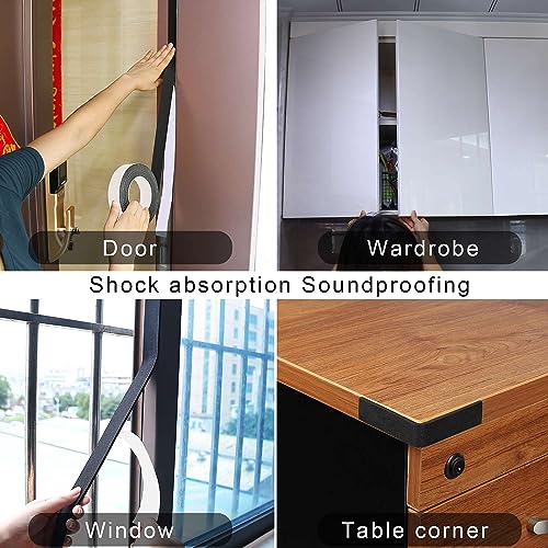 Image of Single-Sided Adhesive Foam Tape EVA Black,0.8in x 16.4FT | Multipurpose Sponge Sealing Strip Window Door Insulation Table Edge Protector Wall Bumper Guards