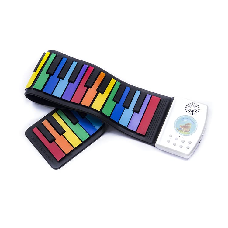 Gnanex Rainbow Roll Up Piano, 49 Keys Flexible Educational Electronic Piano Keyboard with Loud Speaker & 47 Tones, Portable Toy Gift for Birthday/Holiday Parties, Thanksgiving, Christmas, New Year (B09T3FSDP1) Amazon Price History, Amazon Price Tracker